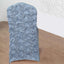 Satin Rosette Chair Cover for Banquet Chairs Dusty Blue - Stretch Fitted Slip-On Slipcover