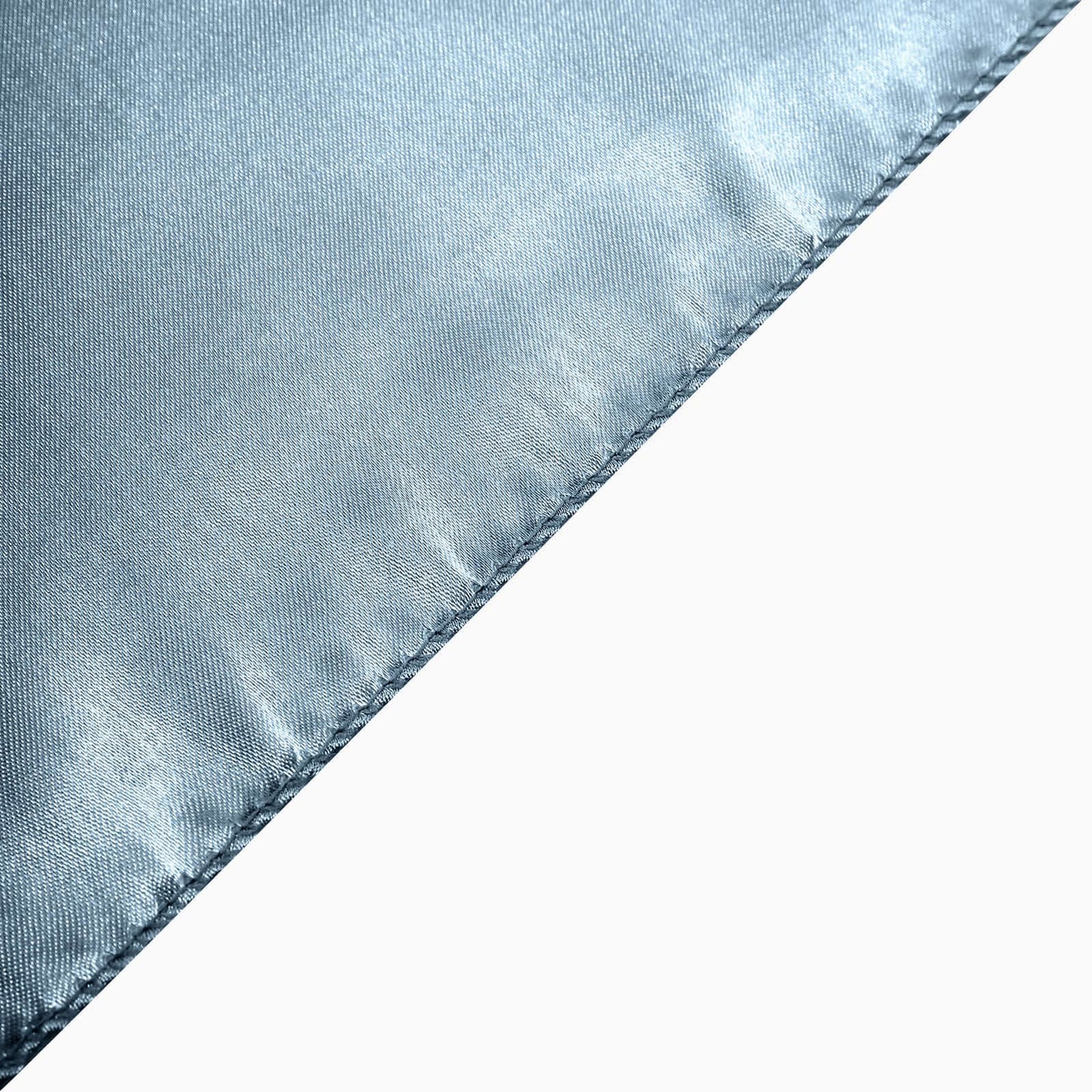 Satin Chair Cover Self-Tie Universal Design Dusty Blue - Durable Slip-On Cover for Folding, Dining, Banquet & Standard Chairs