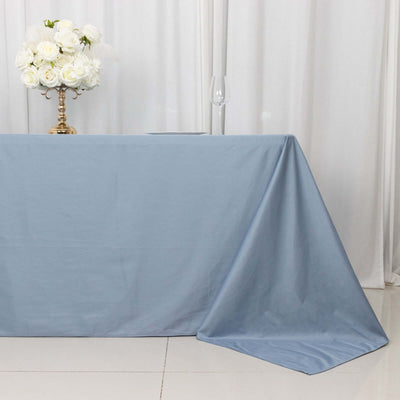Scuba Rectangular 90"x132" Tablecloth Dusty Blue - Wrinkle Free, Stain Resistant & Seamless Table Cover