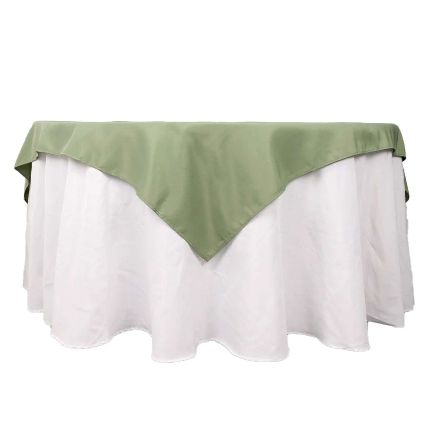 Premium Polyester 70"x70" Table Overlay Square Tablecloth Dusty Sage 220GSM Wrinkle-Resistant Table Cover