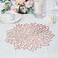 6-Pack Dining Table Mats Floral Design Rose Gold - Metallic Vinyl Round Non-Slip Mats for Tables 15"
