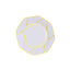 10-Pack Plastic 10" Octagon Dinner Plates in White - Modern Disposable Party Plates with Gold Geometric Design for Special Occasions & Celebrations
