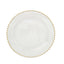 10-Pack Plastic 10" Round Dinner Plates in Clear with Gold Beaded Rim - Disposable Party Plates for Banquets & Festive Occasions