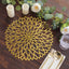 6-Pack Disposable Table Placemats in Metallic Gold with Laser Cut Hibiscus Flower Design - 400GSM Cardboard Placemats for Glamorous Table Decor 13"