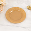 10-Pack Plastic 9" Round Dinner Plates in Gold with Ruffled Rim - Sturdy Disposable Dinnerware for Classy Events & Banquets