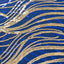Sequin Mesh 120" Round Tablecloth Royal Blue/Gold - Seamless Wave Embroidered Table Cover