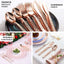 24-Pack Plastic Silverware Set with Hammered Design Rose Gold - Heavy Duty Disposable Utensils 7"