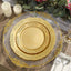10-Pack Plastic 7.5" Round Appetizer Plates Gold Embossed Scalloped Edge - Chic Disposable Salad Plates for Special Occasions & Banquets