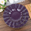 10-Pack Plastic Round 6" Dessert Plates in Purple Ruffled Rim with Gold Edging - Sturdy Disposable Salad Appetizer Dinnerware