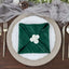 5 Pack Taffeta 20"x20" Napkins Hunter Emerald Green - Accordion Crinkle Dinner Napkins