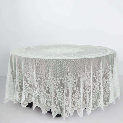 Lace 108" Round Tablecloth Ivory - Premium Design for Formal Table Settings