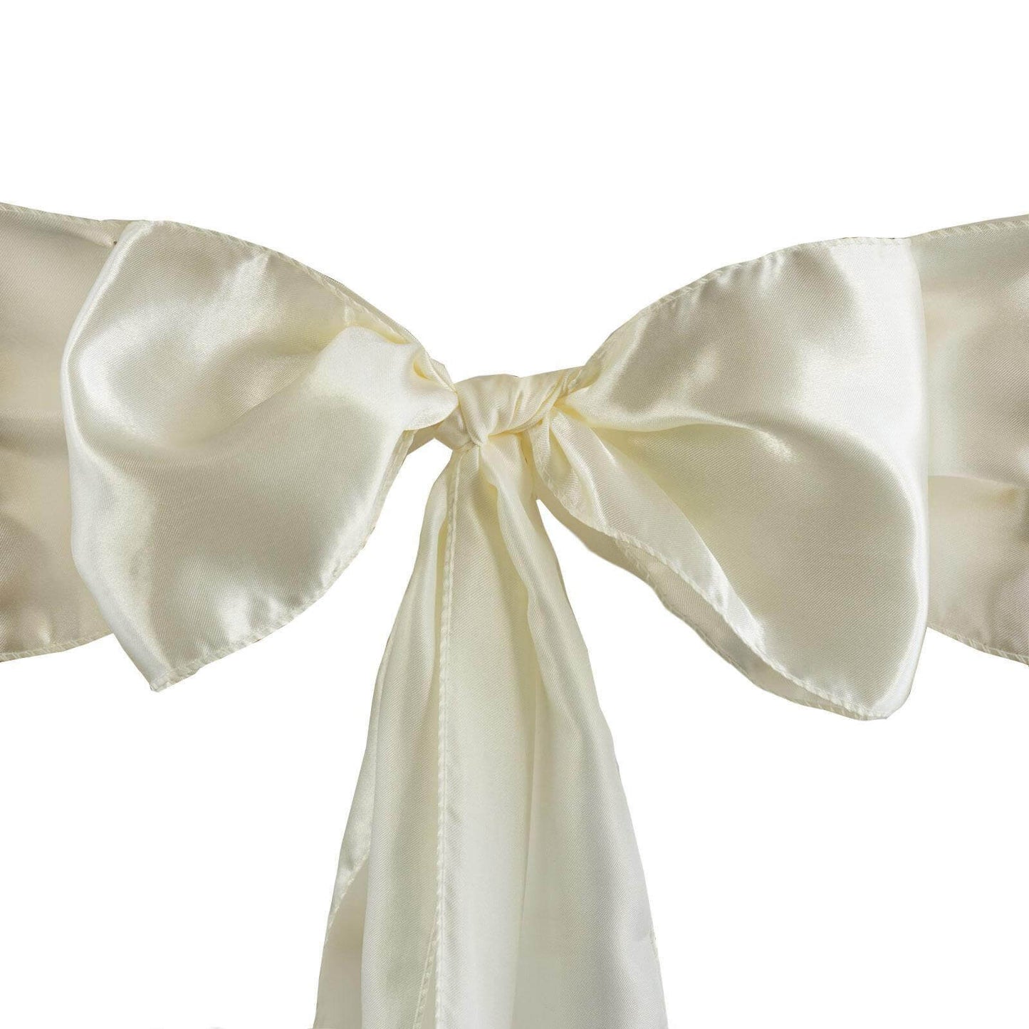 5 Pack Satin Chair Sashes Ivory - Durable Chair Bows with Shiny Finish 6"x106"