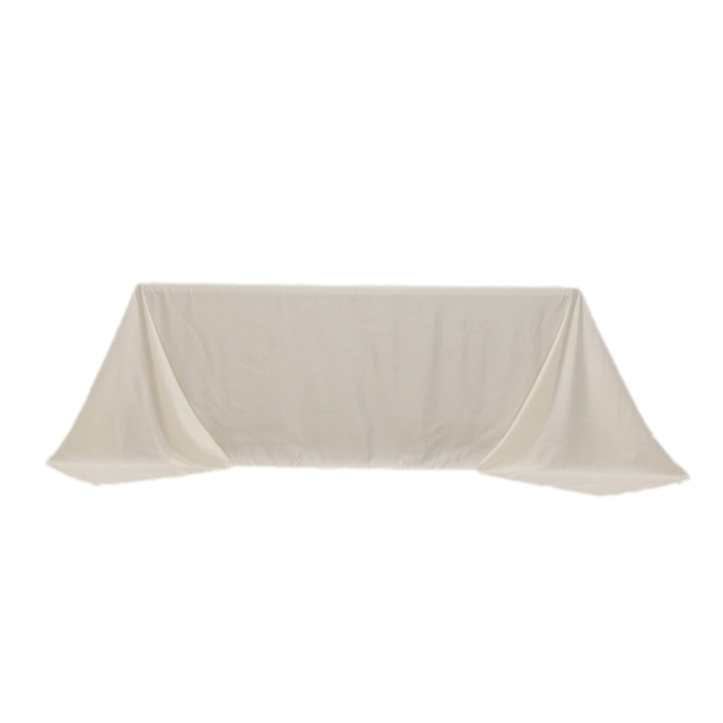 Lamour Satin 90"x132" Rectangle Tablecloth Ivory - Soft & Silk-Like Seamless Table Cover