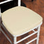 Chiavari Chair Cushion with 1.5" Thick Memory Foam and Ties Ivory - Stylish Removable Cover for Comfort