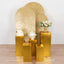 Set of 5 Metallic Gold Spandex Rectangle Pedestal Stand Covers, Stretchable Pillar Prop Covers - 160 GSM