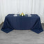 Premium Polyester 90"x132" Rectangle Tablecloth Navy Blue - Seamless 220GSM Stain-Resistant Table Cover