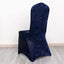 Crushed Velvet Spandex Banquet Chair Cover Fitted Slipcover Navy Blue - Stretch 190GSM Slipcover with Foot Pockets