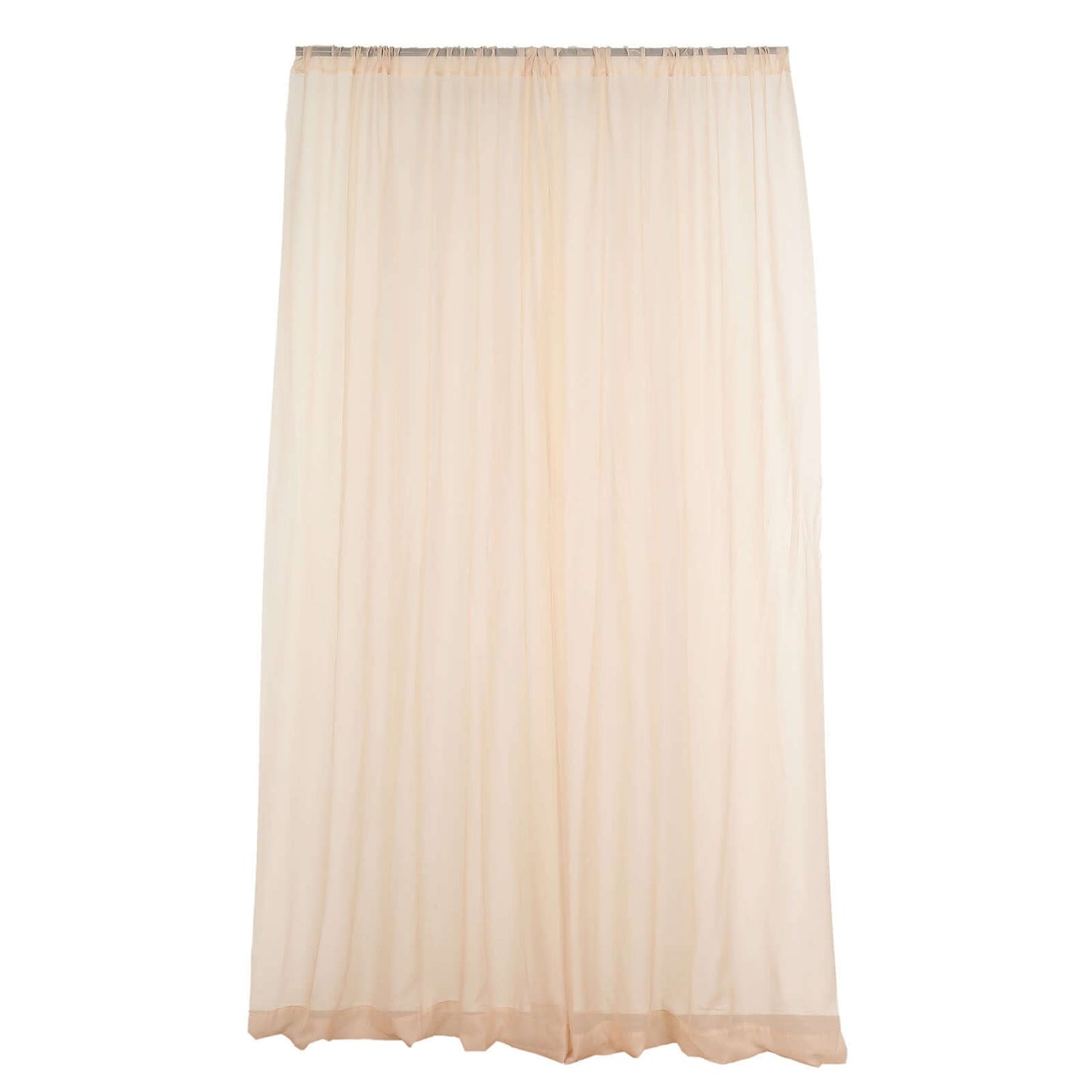 2 Pack Nude Sheer Chiffon Event Curtain Drapes, Durable Flame Resistant Organza Backdrop Event Panels With Rod Pockets - 10ftx10ft