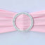 5 Pack Stretch Spandex Chair Sashes Pink - Reusable Chair Bands with Silver Diamond Ring Slide Buckle 5"x14"