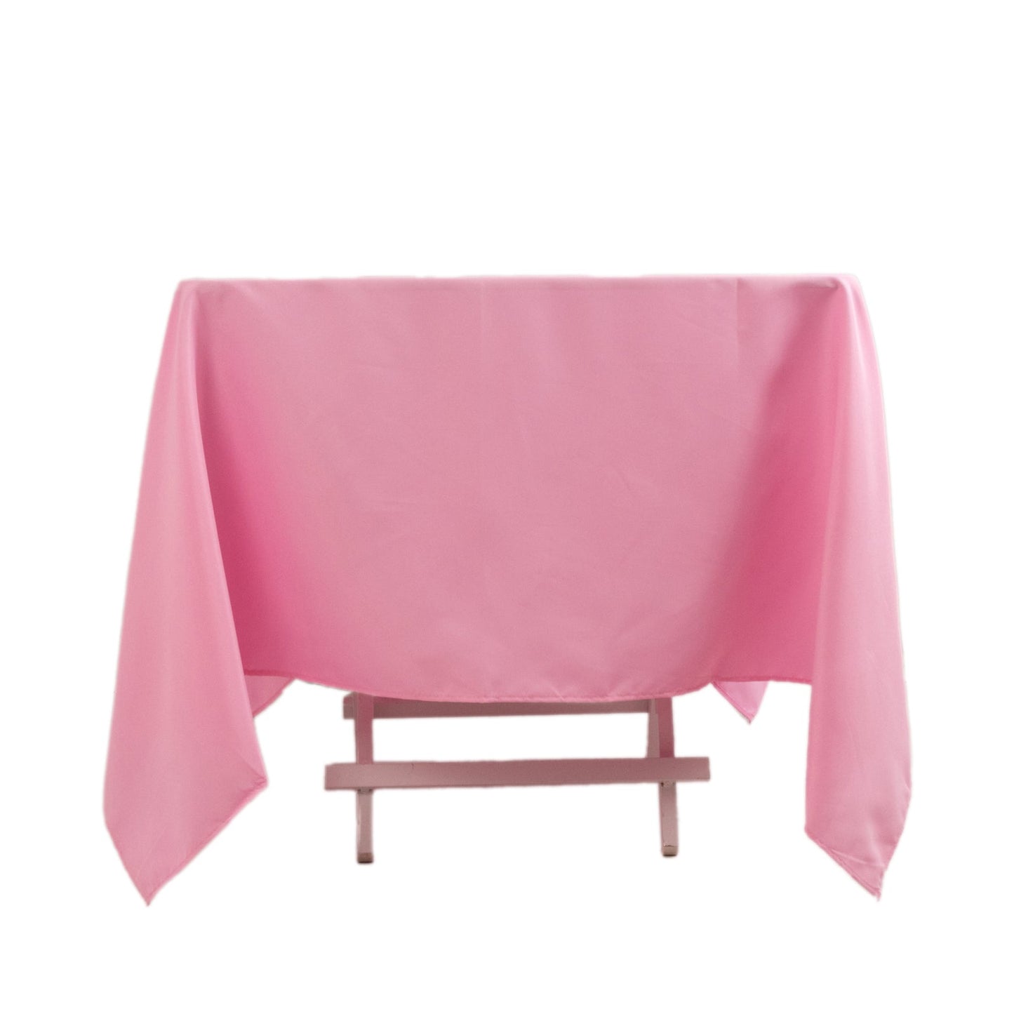 Premium Polyester Square Tablecloth 70"x70" Pink 220GSM Wrinkle-Resistant Table Cover