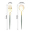 24-Pack Plastic Fork and Spoon Set Metallic Gold/Dusty Sage Green - Heavy Duty Disposable Modern Utensils 6"