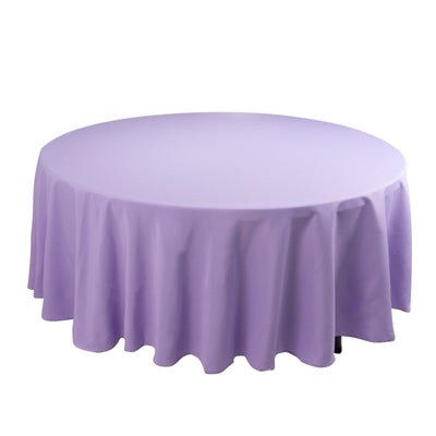 Premium Polyester 108’’ Round Tablecloth Lavender Lilac - Wrinkle-Resistant 220GSM Table Cover - Tablecloths