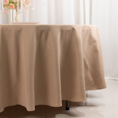 Premium Polyester 108’’ Round Tablecloth Nude - Wrinkle-Resistant 220GSM Table Cover - Tablecloths