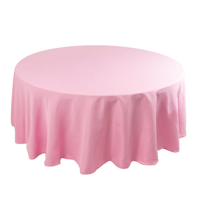 Premium Polyester 108’’ Round Tablecloth Pink - Wrinkle-Resistant 220GSM Table Cover - Tablecloths