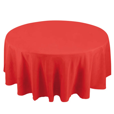 Premium Polyester 108" Round Tablecloth Red - Wrinkle-Resistant 220GSM Table Cover