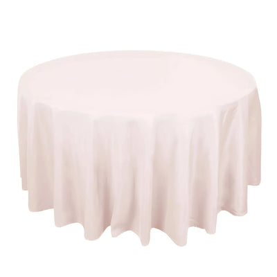 Premium Polyester 120" Round Tablecloth Blush - Seamless 220GSM Wrinkle-Resistant Table Cover