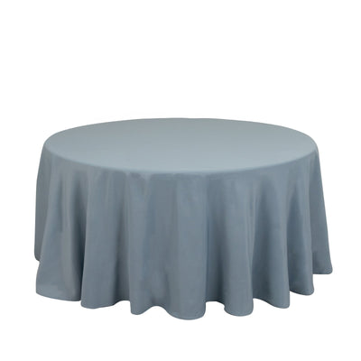Premium Polyester 120’’ Round Tablecloth Dusty Blue - Seamless 220GSM Wrinkle-Resistant Table Cover - Tablecloths