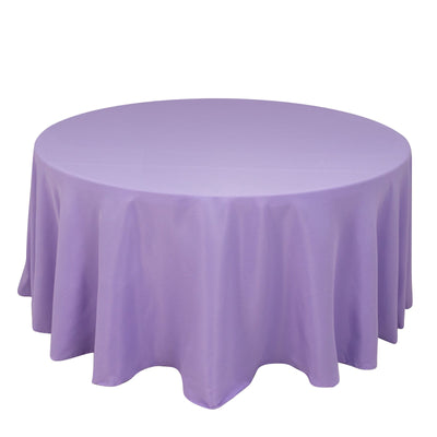 Premium Polyester 120’’ Round Tablecloth Lavender Lilac - Seamless 220GSM Wrinkle-Resistant Table Cover - Tablecloths