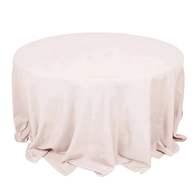 Premium Polyester 132" Round Tablecloth Blush - Seamless 220GSM Wrinkle-Resistant Table Cover