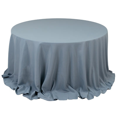 Premium Polyester 132’’ Round Tablecloth Dusty Blue - Seamless 220GSM Wrinkle-Resistant Table Cover - Tablecloths