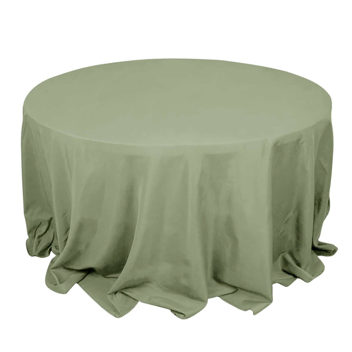 Premium Polyester 132" Round Tablecloth Dusty Sage Green - Seamless 220GSM Wrinkle-Resistant Table Cover
