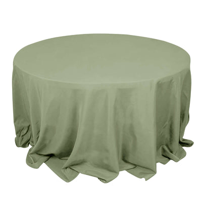 Premium Polyester 132" Round Tablecloth Dusty Sage Green - Seamless 220GSM Wrinkle-Resistant Table Cover