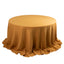 Premium Polyester 132" Round Tablecloth Gold - Seamless 220GSM Wrinkle-Resistant Design for Upscale Occasions