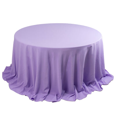 Premium Polyester 132’’ Round Tablecloth Lavender Lilac - Seamless 220GSM Wrinkle-Resistant Table Cover - Tablecloths