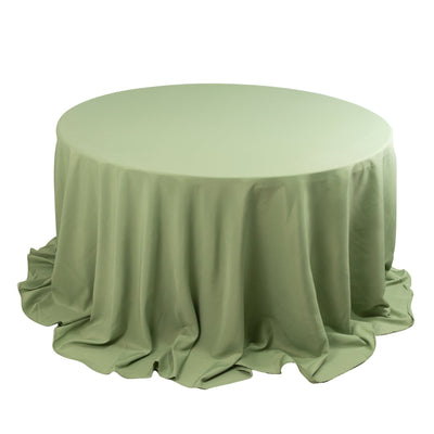 Premium Polyester 132’’ Round Tablecloth Sage Green - Seamless 220GSM Wrinkle-Resistant Table Cover - Tablecloths