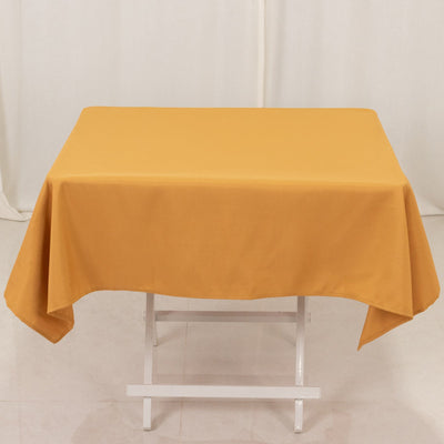 Premium Polyester 54’’x54’’ Square Tablecloth Gold - Stain and Wrinkle-Resistant 220GSM Finish for Weddings & Events
