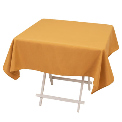 Premium Polyester 54’’x54’’ Square Tablecloth Gold - Stain and Wrinkle-Resistant 220GSM Finish for Weddings & Events