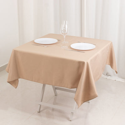 Premium Polyester 54’’x54’’ Square Tablecloth Nude - 220GSM Stain and Wrinkle-Resistant Table Cover - Tablecloths