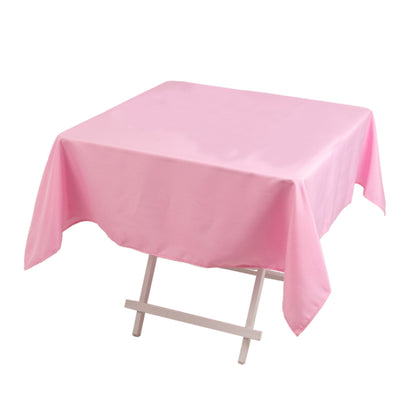 Premium Polyester 54’’x54’’ Square Tablecloth Pink - Stain and Wrinkle-Resistant 220GSM Table Cover - Tablecloths
