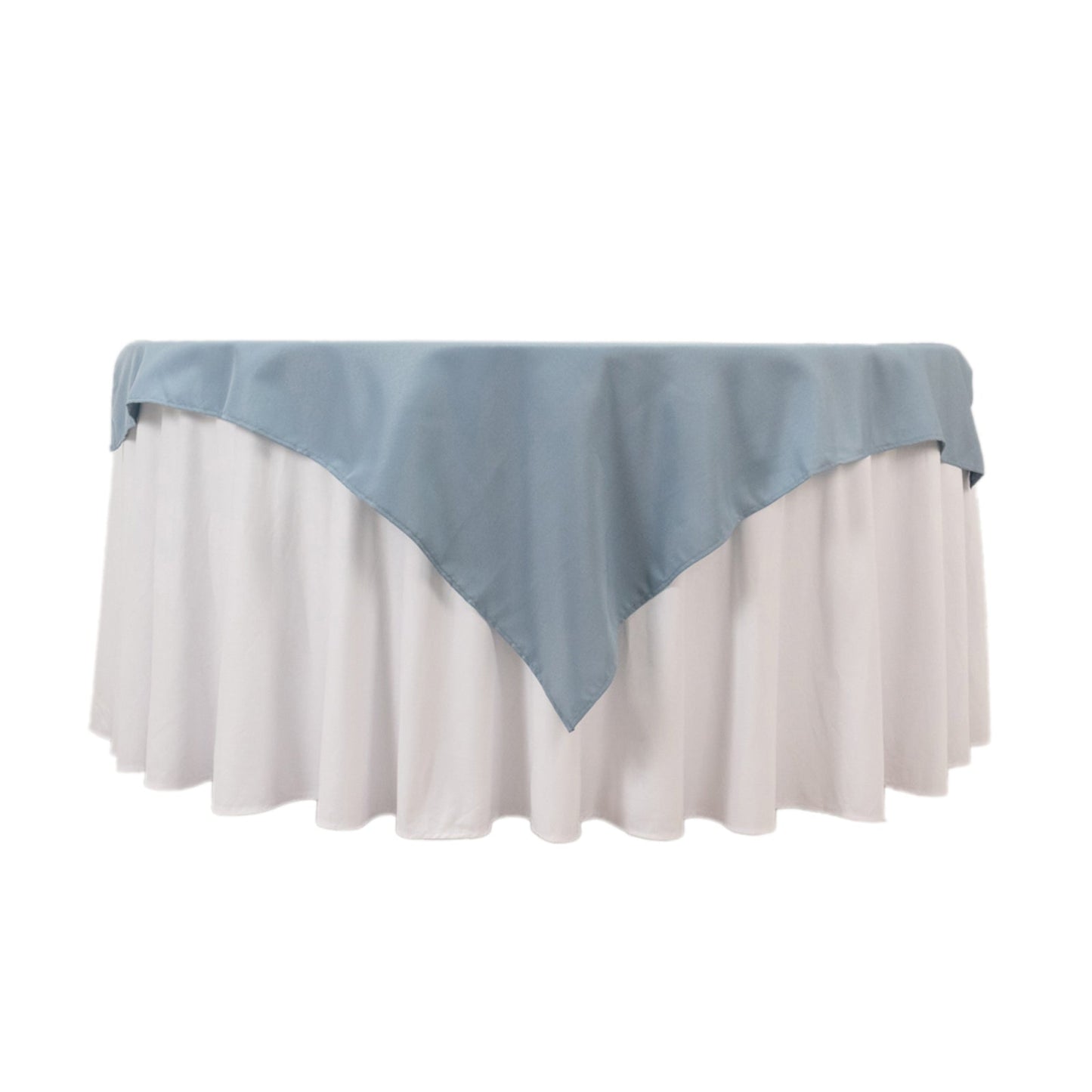 Premium Polyester 54"x54" Table Overlay Square Tablecloth Dusty Blue - Stain and Wrinkle-Resistant 220GSM Table Topper