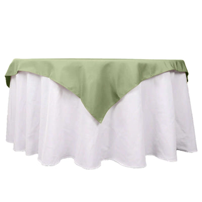 Premium Polyester 54"x54" Table Overlay Square Tablecloth Dusty Sage Green - 220GSM Stain and Wrinkle-Resistant Table Topper