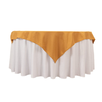 Premium Polyester 54’’x54’’ Table Overlay Square Tablecloth Gold - Stain and Wrinkle-Resistant 220GSM Finish