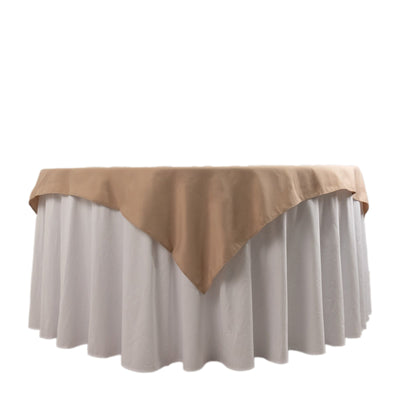 Premium Polyester 54’’x54’’ Table Overlay Square Tablecloth Nude - 220GSM Stain and Wrinkle-Resistant Table Topper