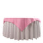 Premium Polyester 54"x54" Table Overlay Square Tablecloth Pink - Stain and Wrinkle-Resistant 220GSM Table Topper