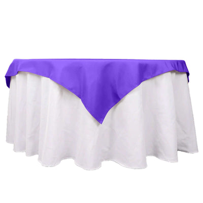 Premium Polyester 54"x54" Table Overlay Square Tablecloth Purple - 220GSM Stain and Wrinkle-Resistant Table Topper