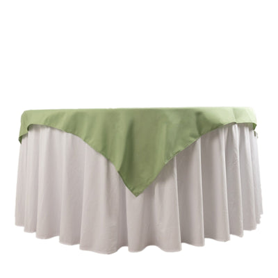 Premium Polyester 54’’x54’’ Table Overlay Square Tablecloth Sage Green - Stain and Wrinkle-Resistant 220GSM Table